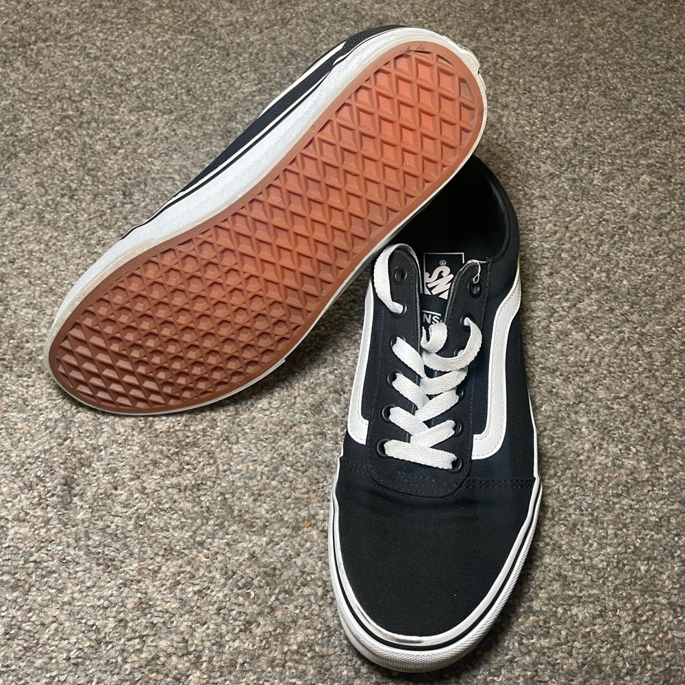 Black and White Women Vans Size 9.5
